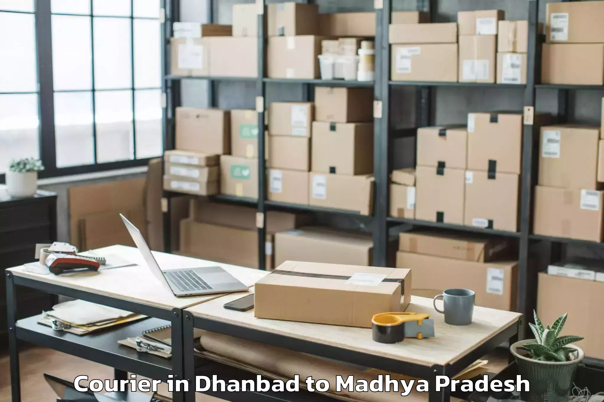 Easy Dhanbad to Budni Courier Booking